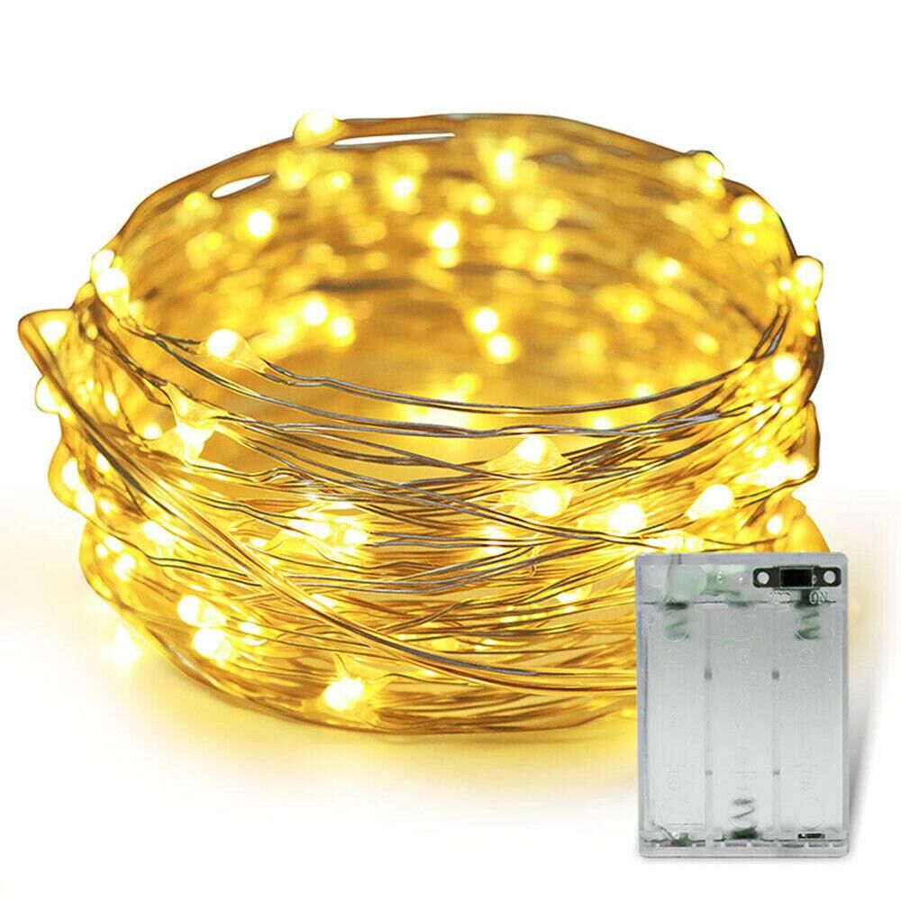 Светодиодная гирлянда Sun Lamp Капля Росы 100 LED, 10м теплый белый свет, батарейки 3 АА