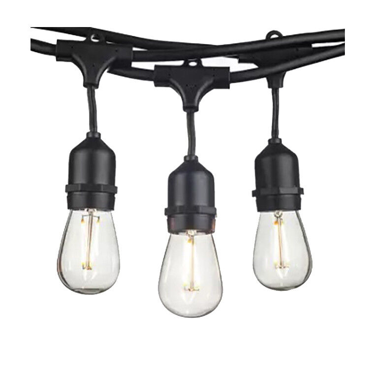 Уличная гирлянда с ретро лампами LED Edison 15шт, Solar на солнечной батарее