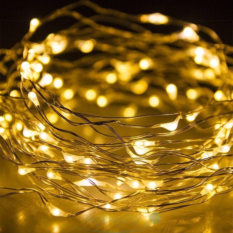Светодиодная гирлянда Sun Lamp Капля Росы 200 LED, 20м теплый белый свет, батарейки 3 АА