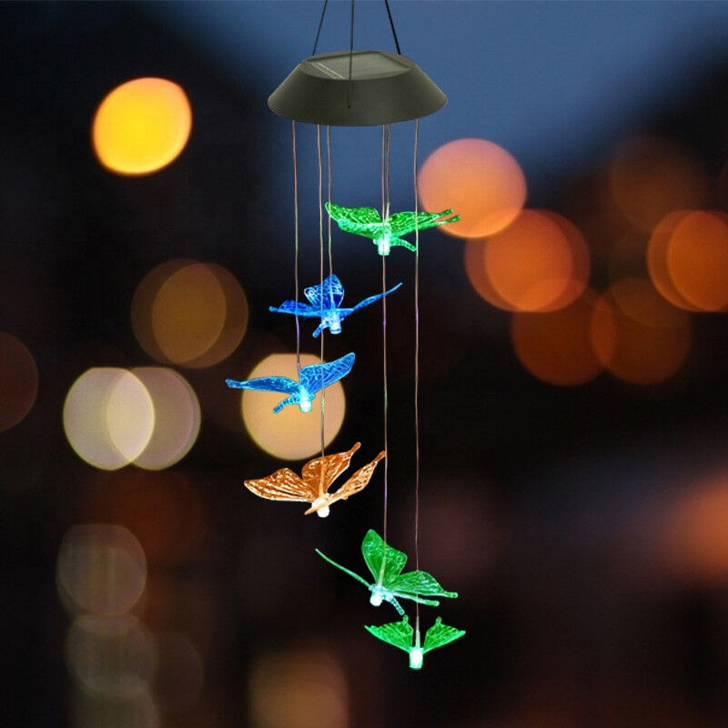 Светильник ночник Butterfly Led Solar на солнечной батарее 16 режимов colors