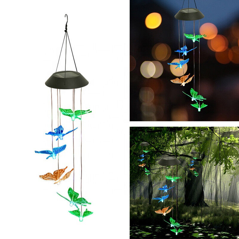 Светильник ночник Butterfly Led Solar на солнечной батарее 16 режимов colors