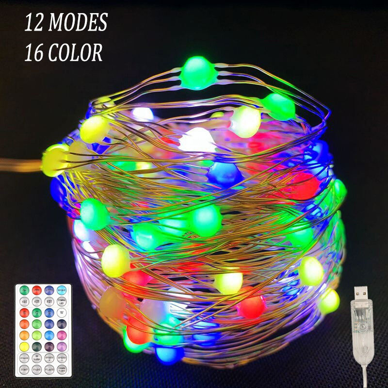 Гирлянда Smart led 100 капель 10м с пультом, 12 режимов, 16 цветов