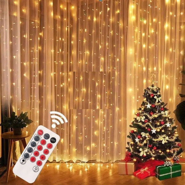 Гирлянда штора капля росы Sun Lamp 3х3 метра 300 LED с пультом и USB питанием