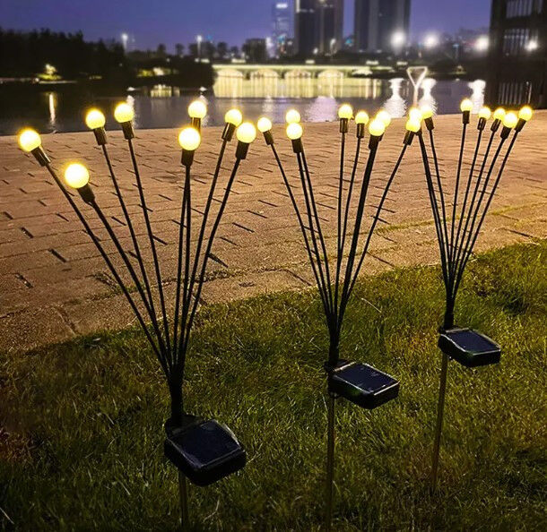 Садовий автономний світильник на сонячних батареях, 10 LED, комплект 2 шт, автономний датчик світла