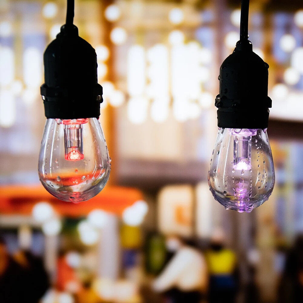 Уличная гирлянда с ретро лампами LED RGB Edison 15шт, 220V, 10метров с переходником