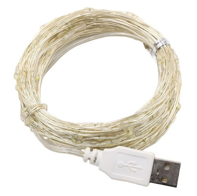 Гирлянда капля росы usb Sun Lamp 200 led нить длина 20м c USB для 5v, от powerbank