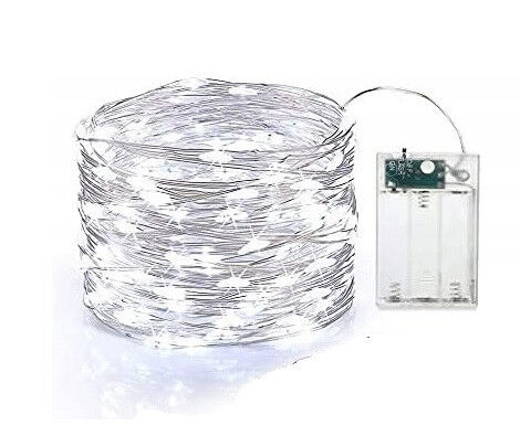 Світлодіодна гірлянда SunLamp Крапля Роси 100 LED, 10м холодне біле світло, батарейки 3АА