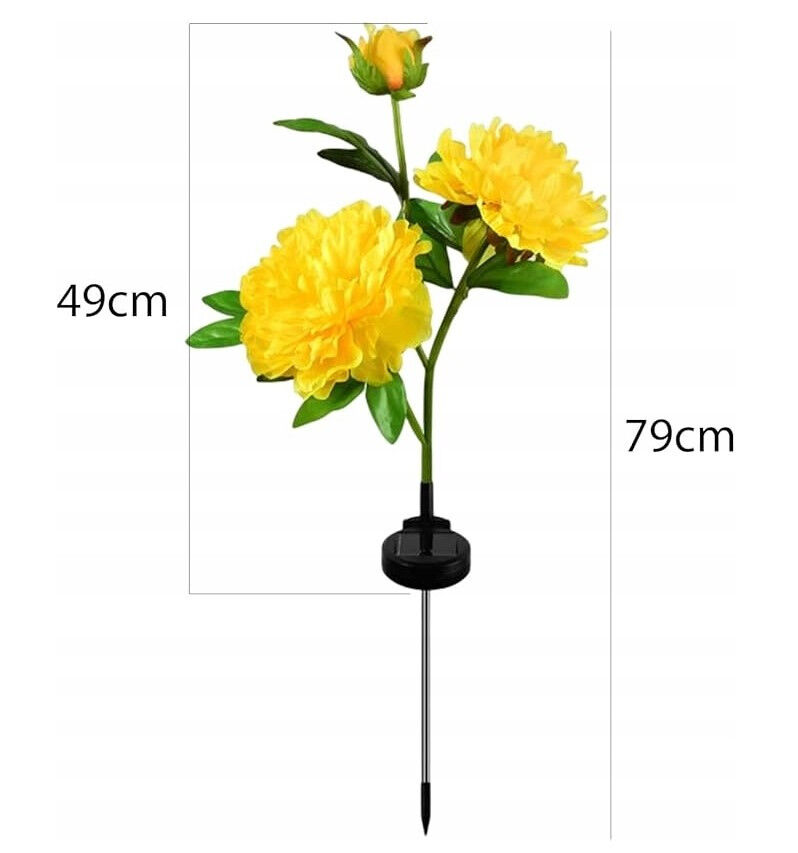 Вуличні садові світильники на сонячній батареї, Garden Peony Light, для двору, тераси, комплект 2 шт