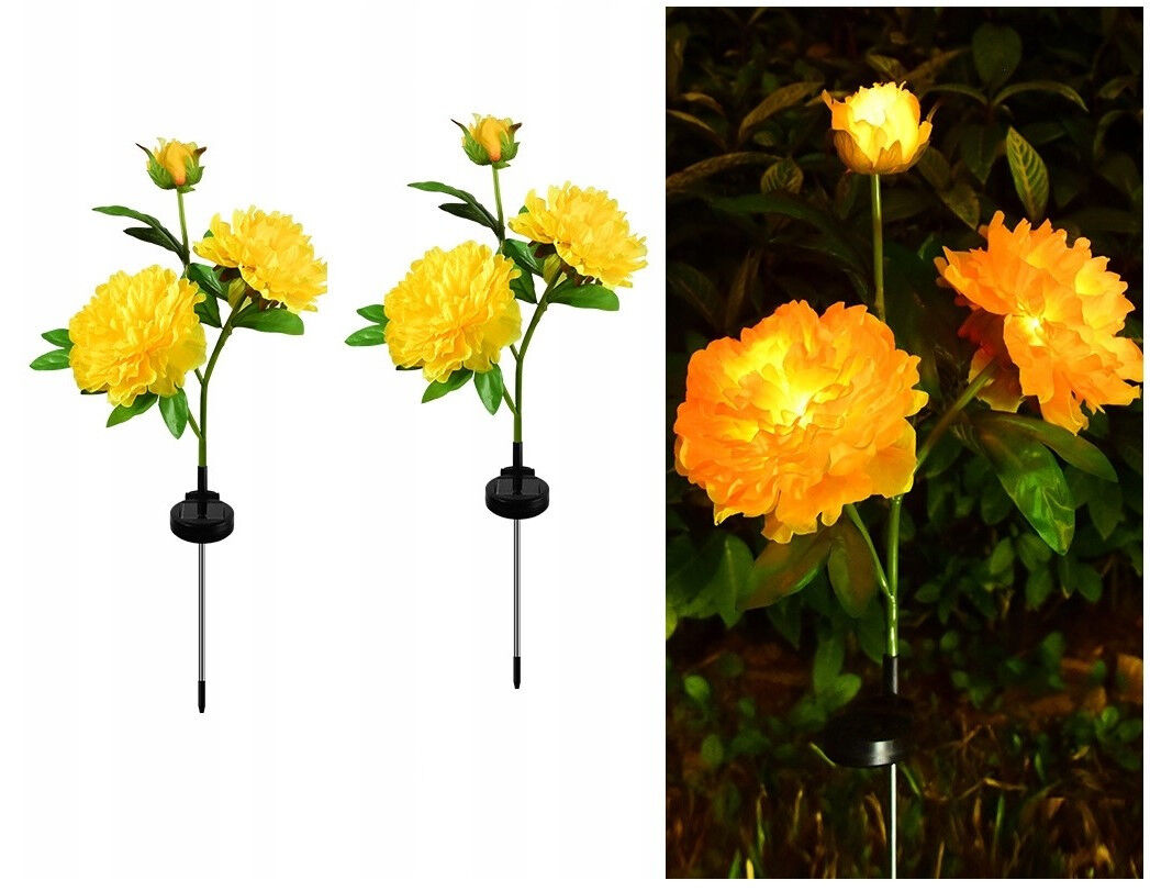 Вуличні садові світильники на сонячній батареї, Garden Peony Light, для двору, тераси, комплект 2 шт