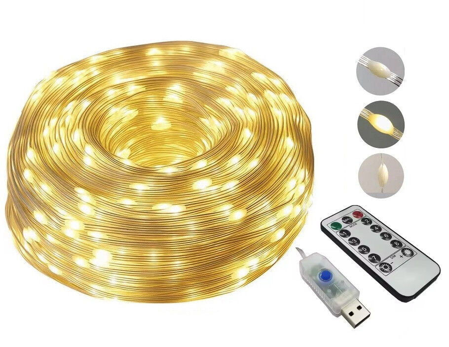 Улична светодиодная гирлянда лента 300 LED USB с пультом ДУ большие капли 30 метров белый 8 режимов