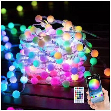 Гирлянда Умная светодиодная музыкальная 200LED 20 метром шарики Multi разноцветные USB управление от смартфона