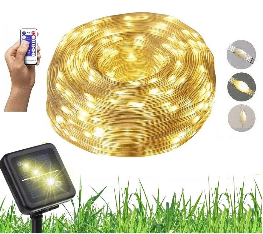 Уличные гирлянды фонари 20 метров 200 лед на солнечной батарее SunLamp с опцией подзарядки от сети