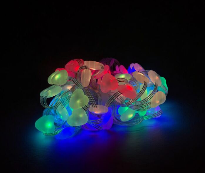 Гирлянда Умная светодиодная Dream collor 33LED 5метров большие Сердечка MultiRGB USB управление от