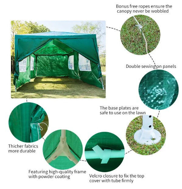 Павильон садовый gazebo Taizhou 3х6м Зеленый CC-ZT-004, діаметр труби 31X24X18 мм