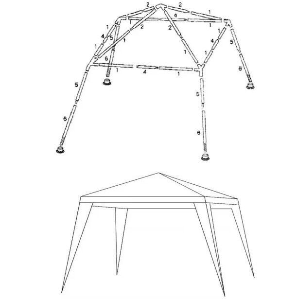 Садовий павілон gazebo Taizhou 3х3м Зелений CC-ZT-006/gr діаметр труби 24X18X18 мм
