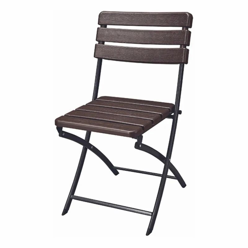 Садовый набор Spring Fun WOODEN - стол 61,5см + 2 стулья Раскладная мебель для террасы из ПНД и стали Комплект для пикника