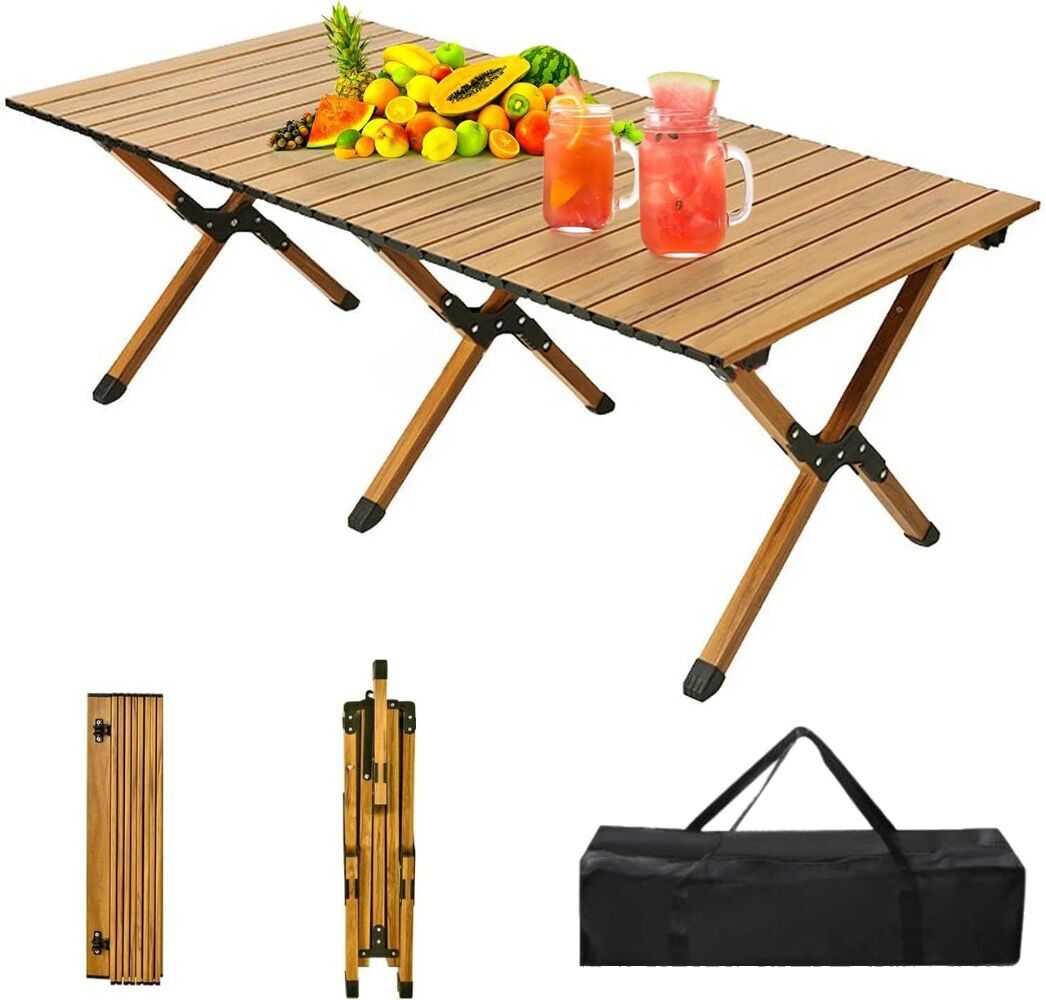Раскладной стол SpringFun L 120×60×45см - портативный кемпинговый стол для туризма Металлический каркас 30кг Для 4-6 человек