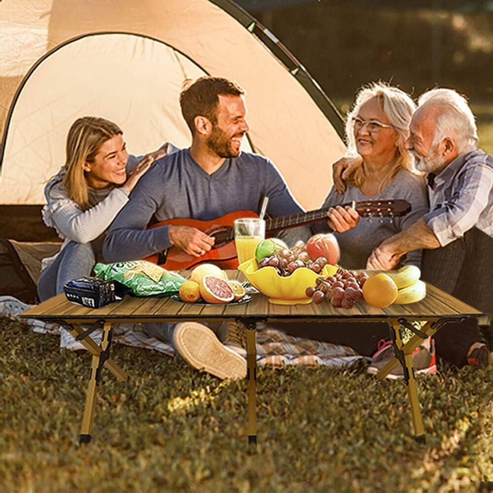 Раскладной стол SpringFun L 120×60×45см - портативный кемпинговый стол для туризма Металлический каркас 30кг Для 4-6 человек