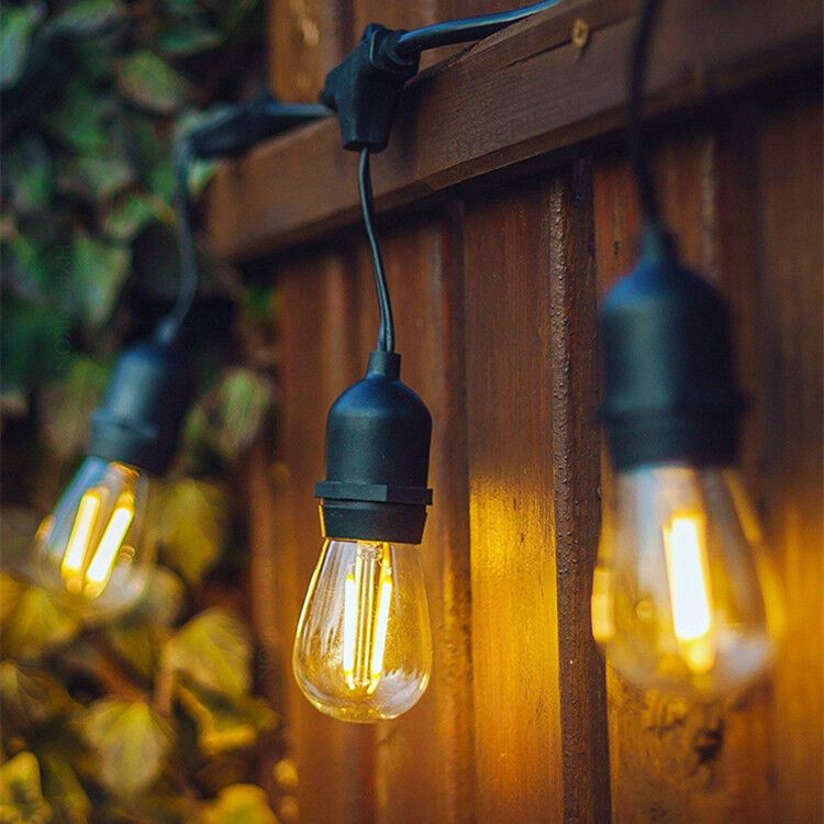 Винтажная LED-гирлянда SunLamp с Ретро лампами - Атмосферное освещение для вашего пространства в стиле лофт с прозрачным стеклом и мягким теплым светом