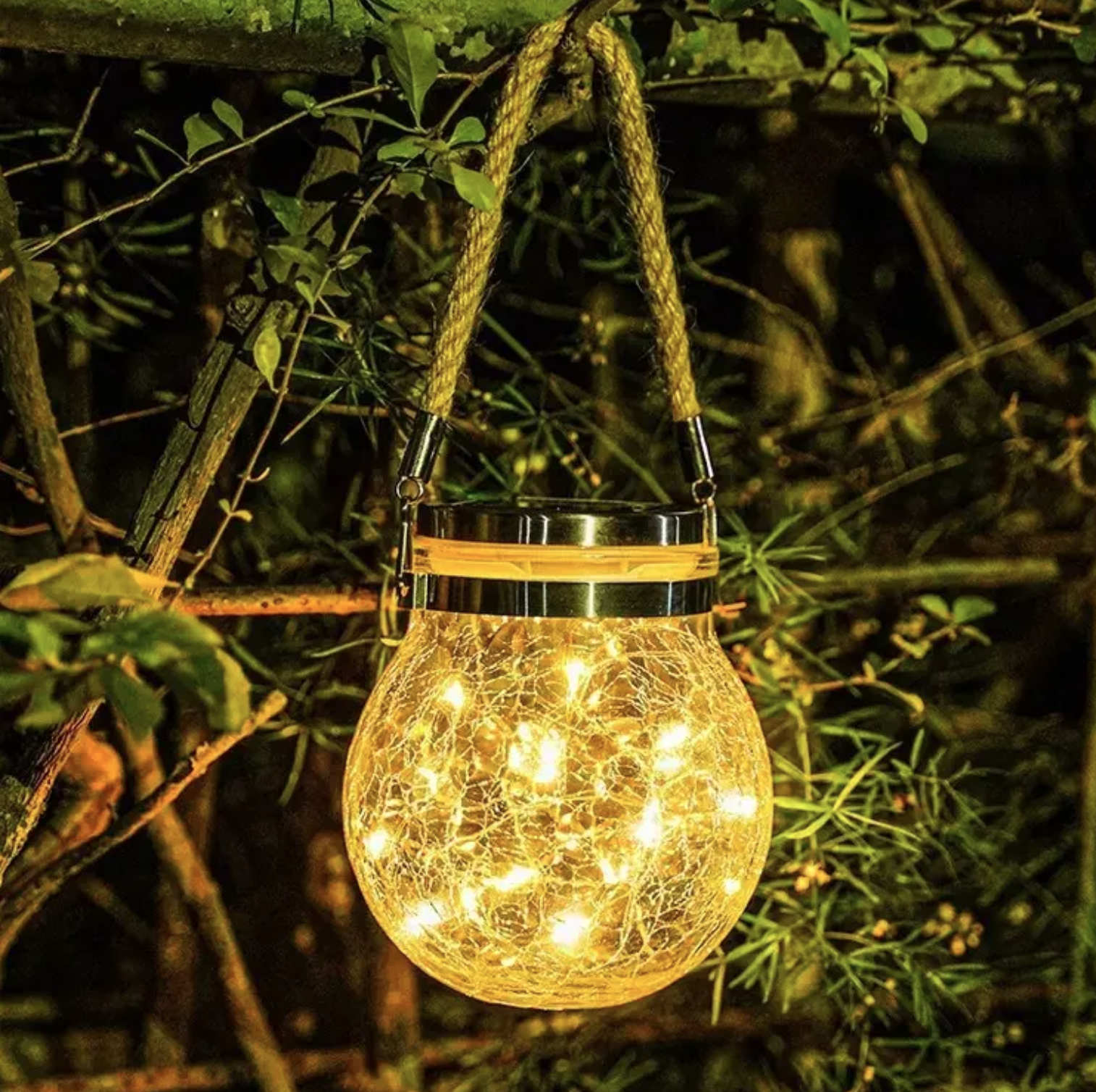 Садовий LED-світильник "Нічник" скляний з сонячною батареєю 30 LED Wharm White